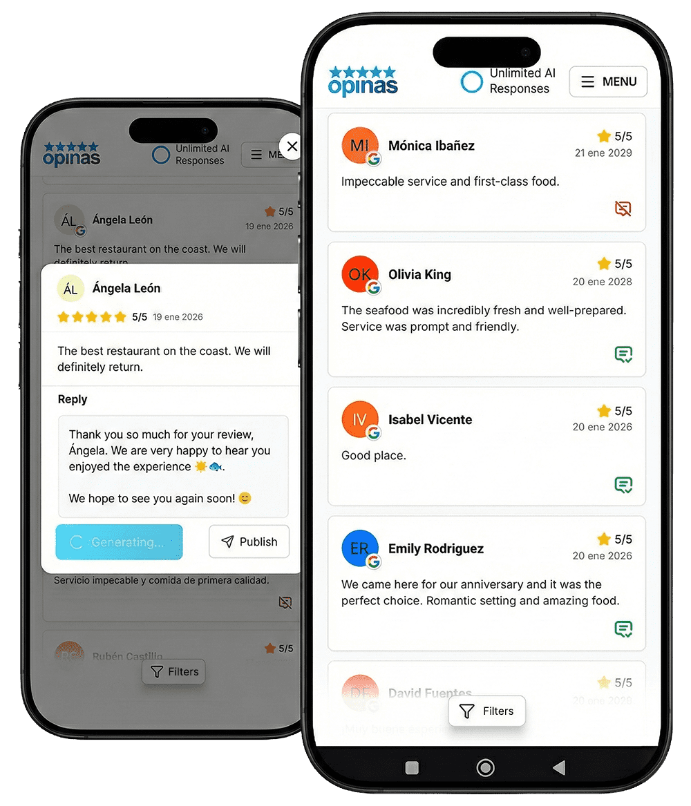 OPINAS app for review management